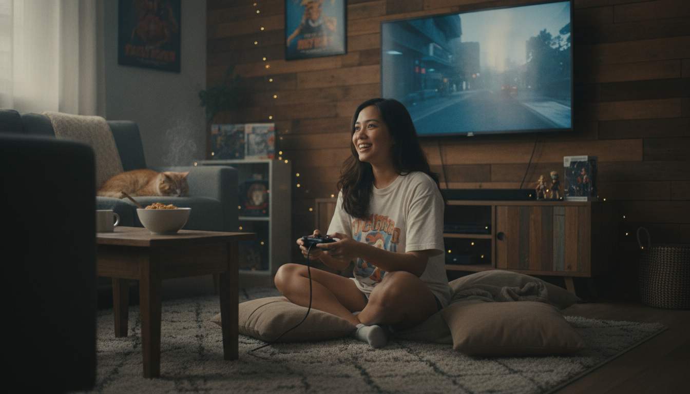 Philippines Gaming Experience A woman from the Philippines enjoying gaming
